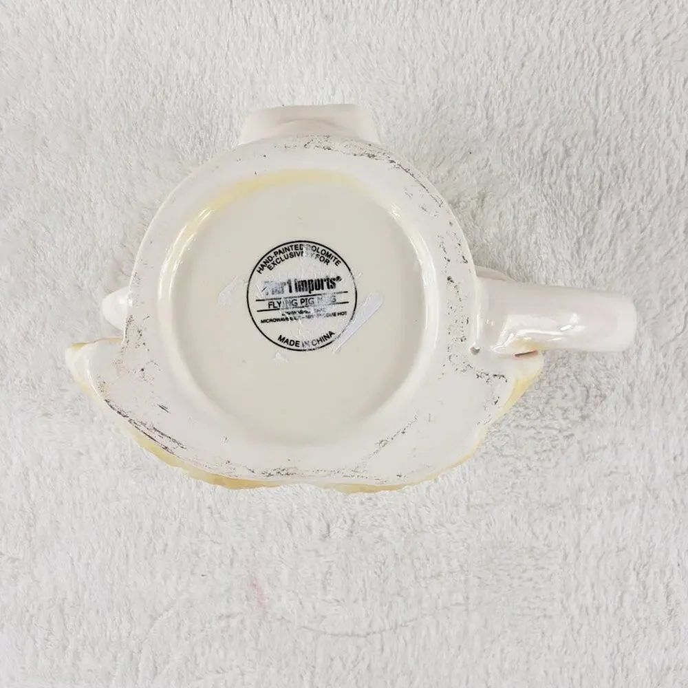 Pier 1 Mug When Pigs Fly Hand Painted Ceramic Coffee Tea 3D Cup with Wings